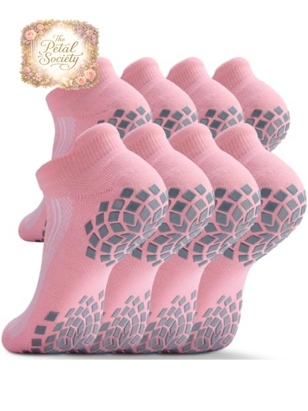 Cushioned Non-Slip Grip Socks for Pilates Yoga Barre Women Fit
